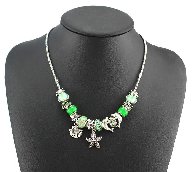 Silver Plated Necklace Starfish / Dolphin / Sea turtle - WikiWii