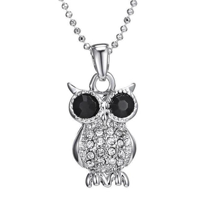 Silver Plated Owl Long Chain Necklaces - WikiWii