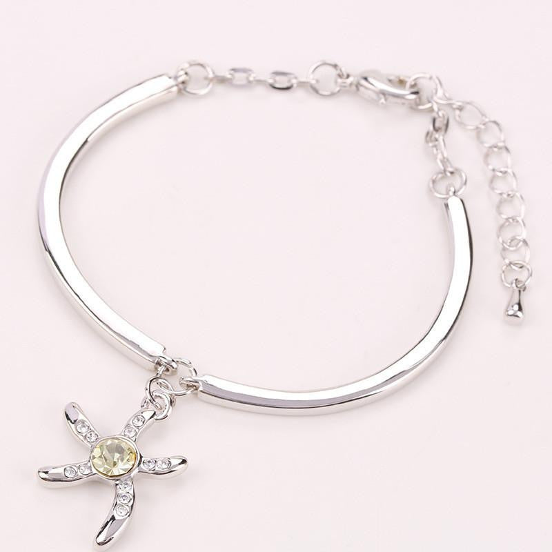 Silver Plated Starfish Bracelet Bracelets - WikiWii