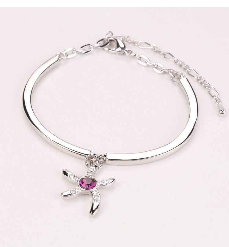 Silver Plated Starfish Bracelet Bracelets - WikiWii