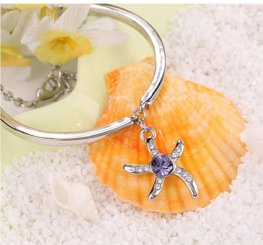 Silver Plated Starfish Bracelet Bracelets - WikiWii