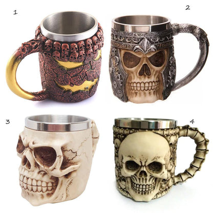 Stainless Steel Skull Mug - 350ml - WikiWii