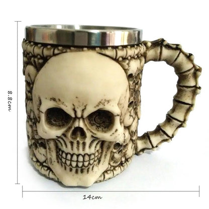 Stainless Steel Skull Mug - 350ml - WikiWii