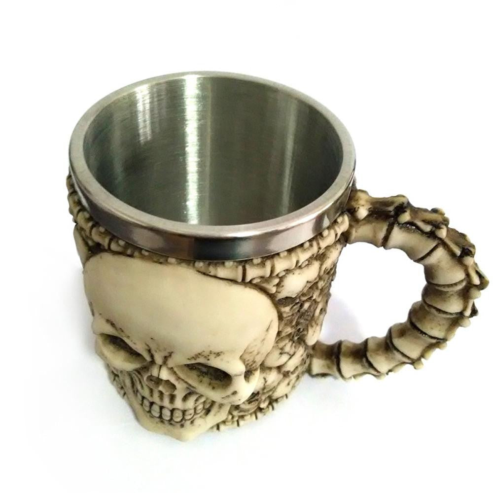 Stainless Steel Skull Mug - 350ml - WikiWii