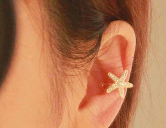 Starfish Crystal Drill Earrings - WikiWii