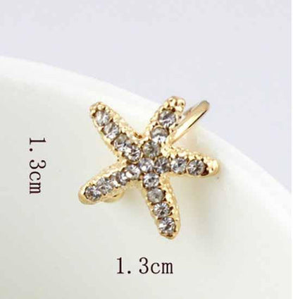 Starfish Crystal Drill Earrings - WikiWii