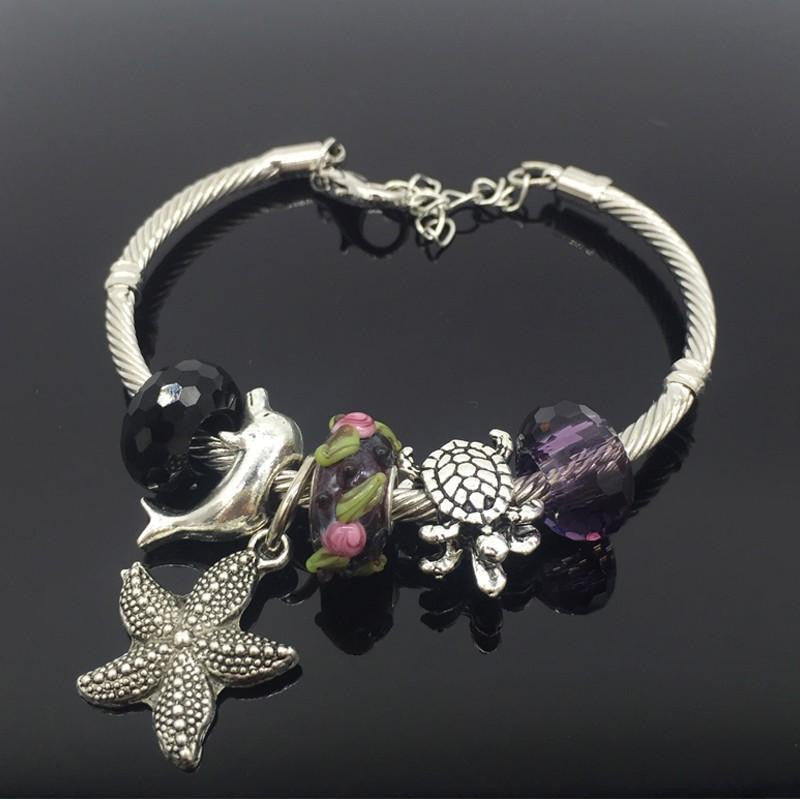 Starfish Sea Turtle Dolphin Charm Bracelet - WikiWii