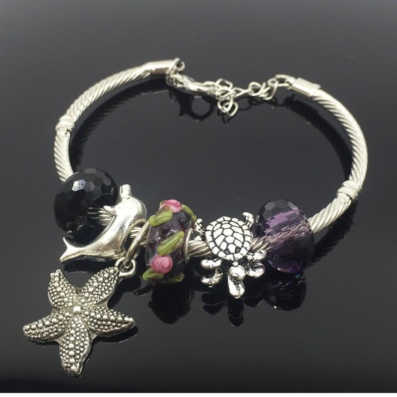 Starfish Sea Turtle Dolphin Charm Bracelet - WikiWii