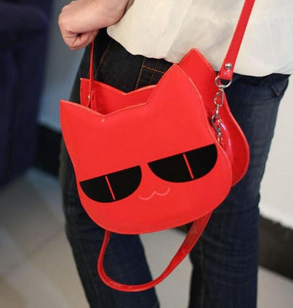 three-dimensional shaping leather small cat handbag - WikiWii