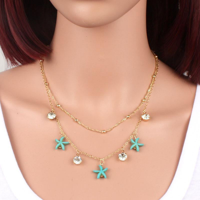 Turquoise Starfish Necklace - WikiWii