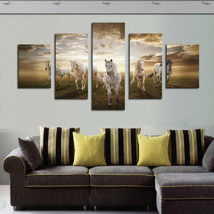 Unframed 5 pcs Running Horse Home Wall Decor - WikiWii