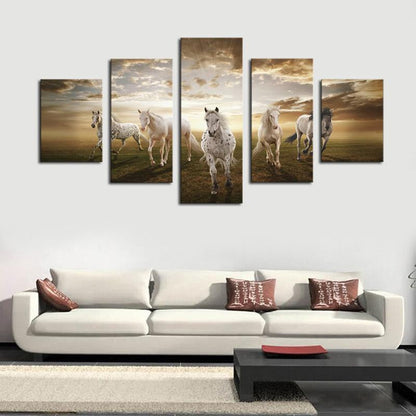 Unframed 5 pcs Running Horse Home Wall Decor - WikiWii