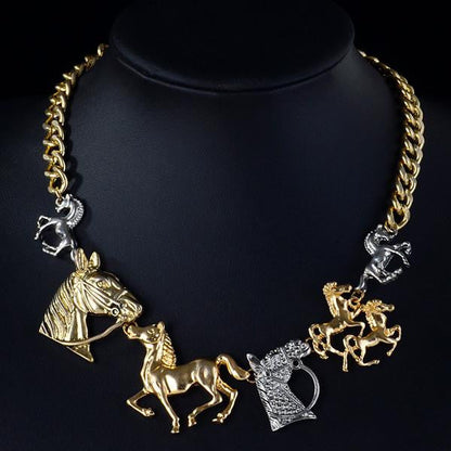 Vintage choker necklace horse necklaces - WikiWii