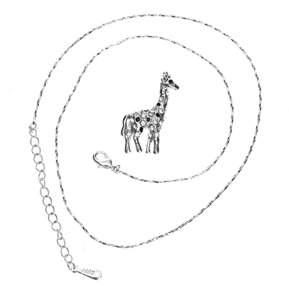 white crystal giraffe necklace - WikiWii