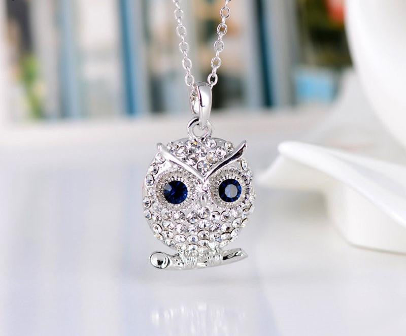 White Gold Plated Owl Neklace - WikiWii