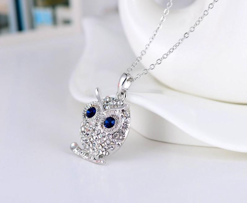 White Gold Plated Owl Neklace - WikiWii