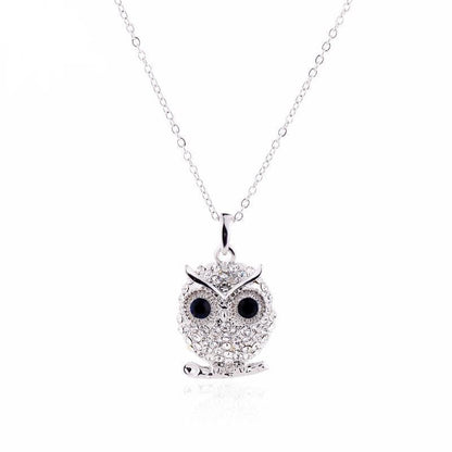 White Gold Plated Owl Neklace - WikiWii