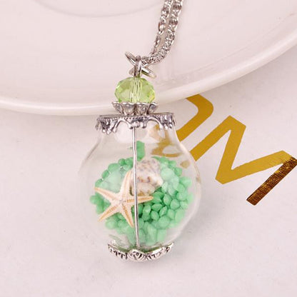 Wish Bottle Starfish Necklace - WikiWii