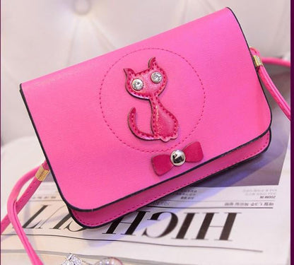 Women Bags Cute Cat Bow Cross Body Shoulder Bag - WikiWii