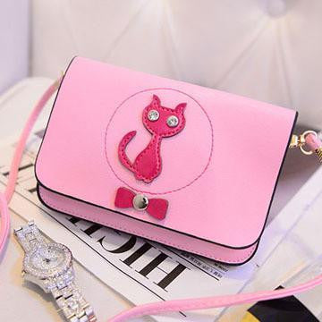 Women Bags Cute Cat Bow Cross Body Shoulder Bag - WikiWii