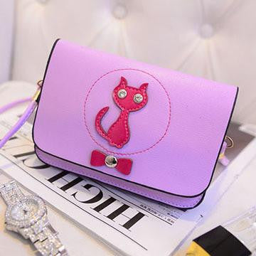 Women Bags Cute Cat Bow Cross Body Shoulder Bag - WikiWii